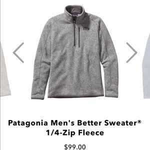 Patagonia Quarter Zip Men’s Better Sweater Fleece